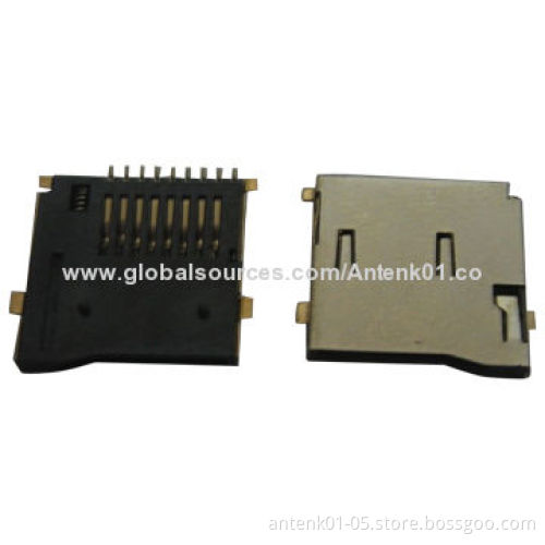 Micro SD Push Connectors with Reel Packing, Au-plated